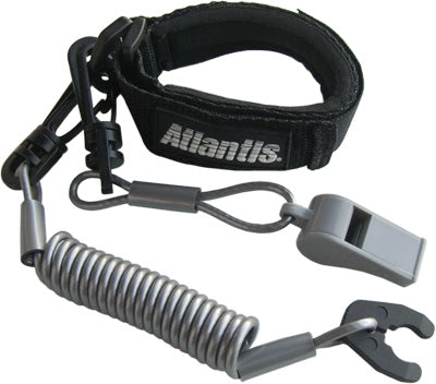 ATLANTIS PRO FLOATING WRIST/JACKET TETH ERCORD/LANYARD (BLACK) PART# A7459PFW