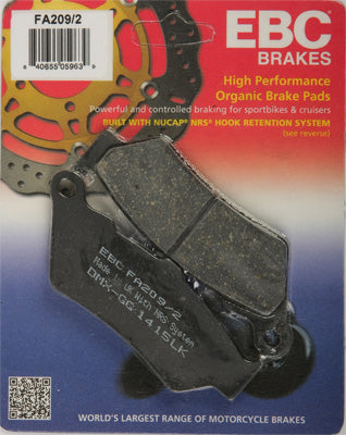 EBC BRAKE PADS PART# FA209/2 NEW