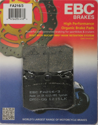 EBC BRAKE PADS PART# FA216/3 NEW