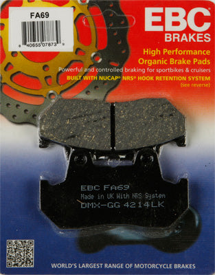 EBC BRAKE PADS PART# FA69 NEW