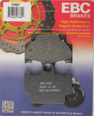 EBC BRAKE PADS PART# FA81 NEW