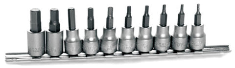 PERFORMANCETOOL W1387 10PC SAE HEX BIT SOCKET SET