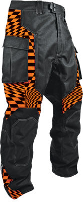 HMK THROTTLE PANT ORANGE/CHECKER SMALL PART# HM7PTHROCS