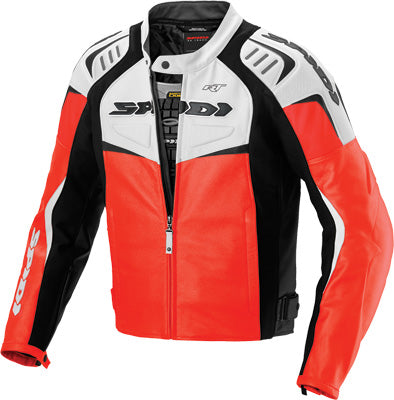 SPIDI R/T LEATHER JACKET WHITE/RED E56/US46 PART# P133-021-56