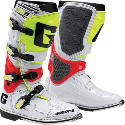 GAERNE SG-11 BOOTS WHITE/RED/YELLOW SZ 7 PART# 2159-029-007