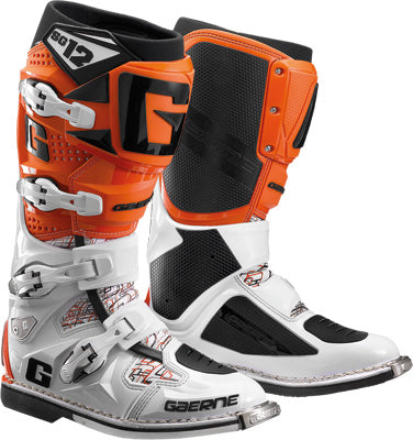 GAERNE SG-12 BOOTS WHITE/ORANGE SZ 13 PART# 2174-018-013