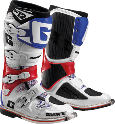 GAERNE SG-12 BOOTS RED/WHITE/BLUE SZ 7 PART# 2174-026-007