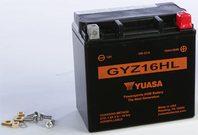 YUASA GYZ MAINTENANCE FREE BATTERY HIGH PERFORMANCE GYZ16HL PART# YUAM716GHL NEW