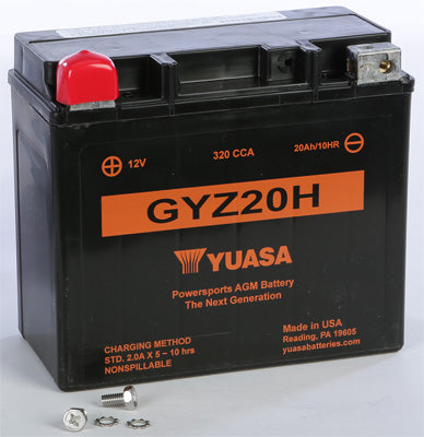 YUASA GYZ MAINTENANCE FREE BATTERY HIGH PERFORMANCE GYZ20H PART# YUAM72RGH NEW