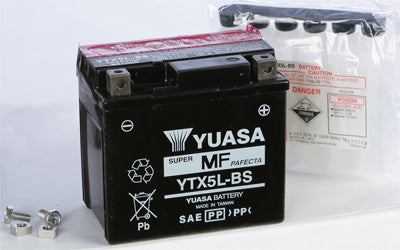 YUASA MAINTENANCE FREE BATTERY YTX5L-BS PART NUMBER YUAM32X5B (PLT-270)