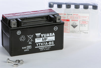 YUASA BATTERY YTX7A-BS SEALED PART# YUAM32X7A NEW