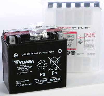 YUASA BATTERY YTX14-BS SEALED PART# YUAM3RH4S (PLT-144) NEW