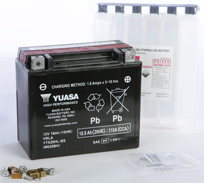 YUASA BATTERY YTX20HL-BS SEALED PART# YUAM620BH (PLT-120) NEW