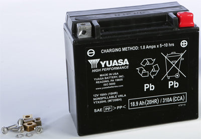 YUASA BATTERY YTX20HL FACTORY ACTIVATED PART# YUAM720BH NEW