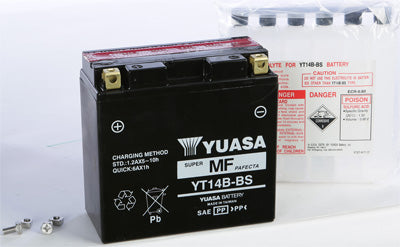 YUASA BATTERY YT14B-BS SEALED PART# YUAM624B4 NEW