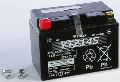 YUASA BATTERY YTZ14S SEALED FACTORY ACTIVATED PART# YUAM72Z14 NEW