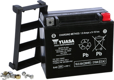 YUASA BATTERY YTX20HL-PW FACTORY ACTIVATED PART# YUAM720BH-PW NEW