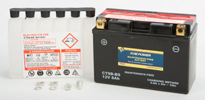 WPS MAINTENANCE FREE BATTERY CT9B-BS PART NUMBER CT9B-BS
