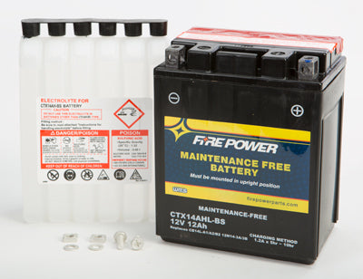 WPS 1987-1993 Kawasaki EX500 BATTERY MAINT FREE CTX14AHL-BS CTX14AHL-BS