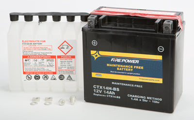 WPS BATTERY MAINT FREE CTX14H-BS PART# CTX14H-BS NEW