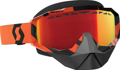 SCOTT GOGGLE HUSTLE SNOW BLK/ORG AMP RED CHROME LENS 262582-1009312