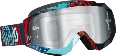 SCOTT HUSTLE GOGGLE VINYL RED/BLUE W/CHROME LENS PART# 217782-3610015