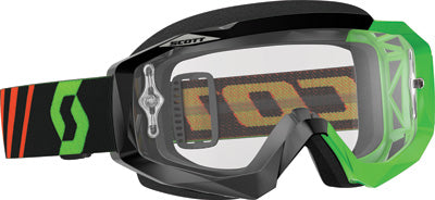 SCOTT HUSTLE MX GOGGLE BLK/FLO GRN W/CLEAR WORKS LENS 246430-5401113