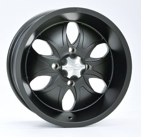 ITP SYSTEM 6 ALLOY WHEEL MATTE BLACK 14X7 4/115 5 2 PART# 14SB19BX NEW