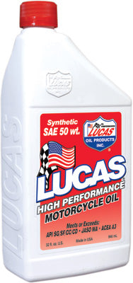 LUCAS SYNTHETIC HIGH PERFORMANCE OIL 50WT 32OZ PART# 10765