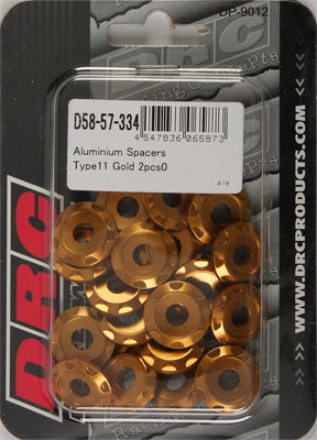 DRC ALUMINUM SPACERS TYPE 11 GOLD M6X12MM 20/PK PART# D58-57-334