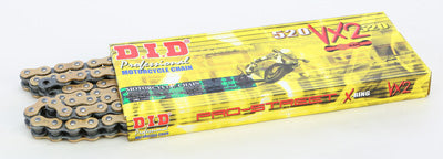 D.I.D PRO-STREET 520VX2-130 VX-RING CHAIN GOLD/BLACK 520VX2G130FB