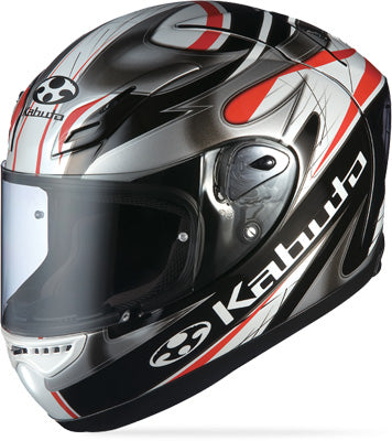 KABUTO FF-5V VIENTO HELMET BLACK/SILVER/RED X-SMALL PART# 7679022