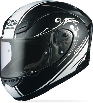 KABUTO FF-5V WORKS HELMET FLAT BLACK/WHITE 2X-LARGE PART# 7680512