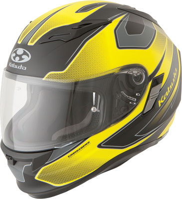 KABUTO KAMUI STINGER HELMET FLAT BLACK/YELLOW LARGE PART# 7890327