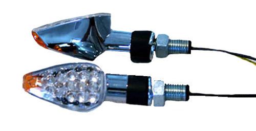 K&S 25-8947 LED ULTRA MINI-MARKER LIGHTS TRIANGLE W AMBER TIP CHROME SH