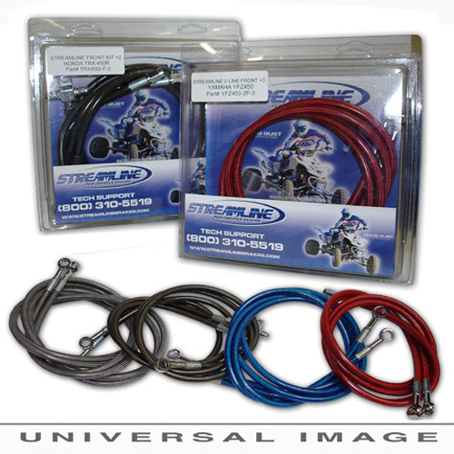 STREAMLINE STREAMLINE REAR BLUE YAMAHA STAINLESS STEEL BRAKE LINE 777147