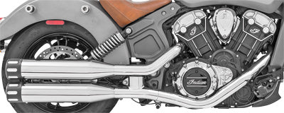 FREEDOM 2015-2016 Indian Scout SLIP-ON EXHAUST EAGLE 4" CHROME W/BLACK TIPS IN00