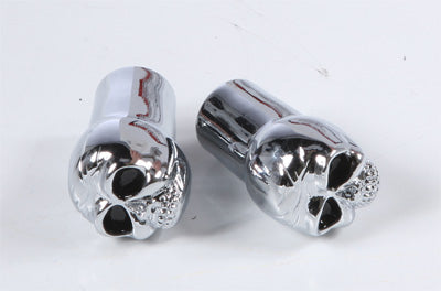 HARDDRIVE VALVE STEM CAPS CENTER STEM CHROME SKULL 99-6207