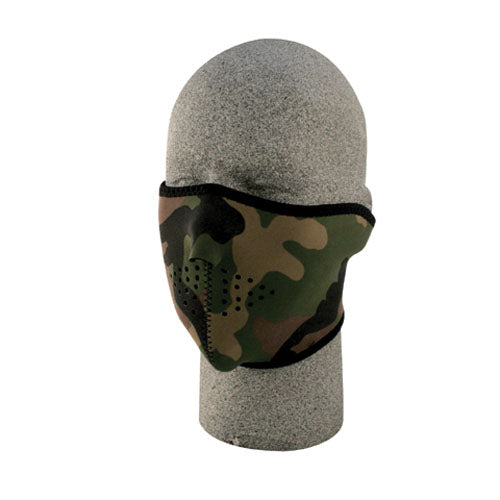 BALBOA NEOPRENE 1/2 FACE MASK WOODLAND CAMOUFLAGE WNFM118H