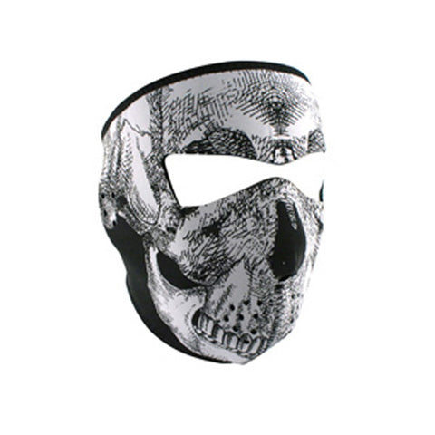 BALBOA FULL MASK NEOPRENE TACTICAL4.0MM THICK BLK/WHT SKULL WNFMT002