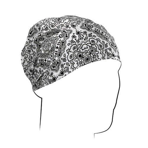 BALBOA HEADWRAP COTTON WHITE PAISLEY HBW102