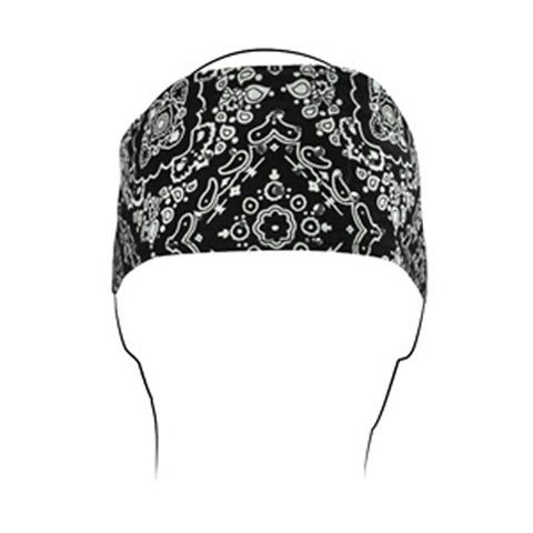 BALBOA HEADBAND COTTON HIGHWAY HONEY&REG BLACK PAISLEY RHINES HHBV101