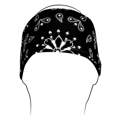 BALBOA HEADBAND POLYESTER BLACK PAISLEY HB008