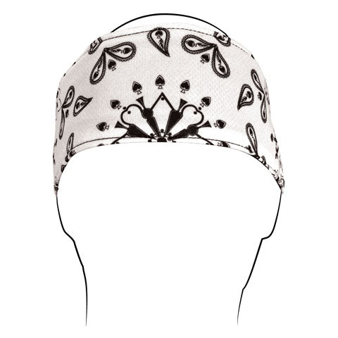 BALBOA HEADBAND POLYESTER WHITE PAISLEY HB009