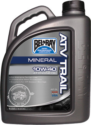 BEL-RAY MINERAL 4T ENGINE OIL 10W-40 4L PART# 99050-B4LW