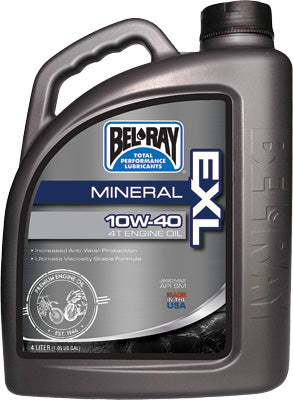 BEL-RAY EXL MINERAL 4T ENGINE OIL 10W- 40 4-LITER PART# 99090-B4LW