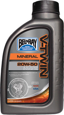 BEL-RAY V-TWIN MINERAL ENGINE OIL 20W-50 1L PART# 96905-BT1