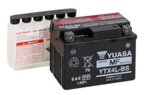 YUASA MAINTENANCE FREE BATTERY YTX4L-BS PART NUMBER YUAM62X4B