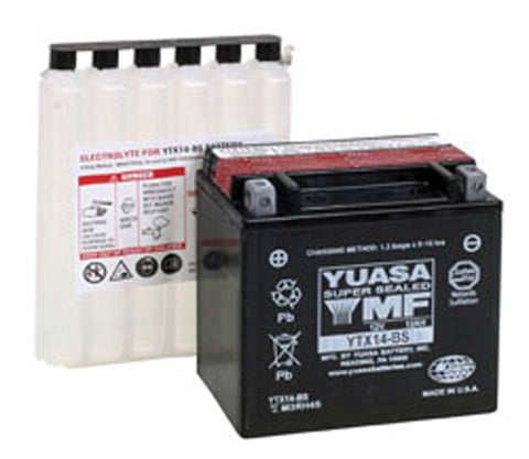 YUASA YUAM3RH4S YTX14-BS MAINTENANCE FREE 12 VOLT BATTERY