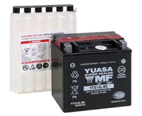 YUASA YUAM3RH4L YTX14L-BS MAINTENANCE FREE 12 VOLT BATTERY